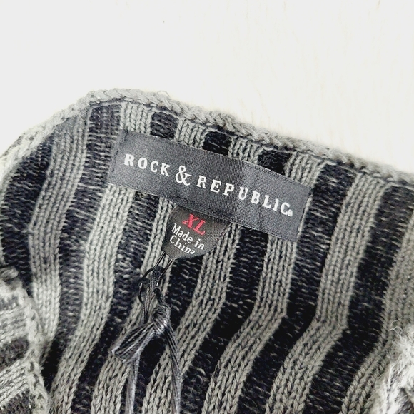 Rock & Republic Black Gray Sleeveless Sweater Dress 2569 NWT - Picture 6 of 10